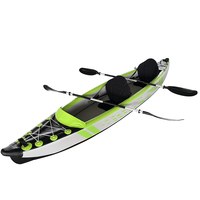 2024 vente chaude gonflable Kayak bateau de pêche aviron point de chute Double siège Portable pour Sports nautiques PVC 1 pièce vert 24.5kg
