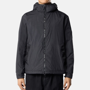 Spring <strong>Men's</strong> Custom Hooded Windbreaker <strong>Jacket</strong> Full Zip Lightweight Anti-wrinkle Elastic Cuffs Hem Crinkle <strong>Padded</strong> Outdoor Hiking - Product Image 2
