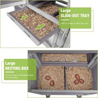 Poulailler extérieur en bois durable roues portables petit poulailler 4-6 poulets 74.9 "grand nichoir en métal plateau tout