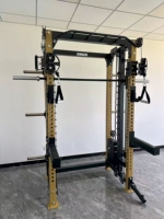 Cage de musculation Smith professionnelle avec barre de guidage solide de 19 mm et poulie en aluminium de 90 mm, appareil de musculation complet pour le corps, emballage en caisse en bois robuste