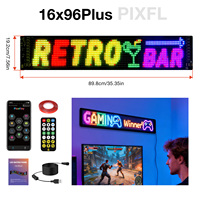 Panel Matriks LED 16x96 Plus, Digital Signage yang Dapat Diprogram, Bertenaga USB, Animasi Teks Bergulir untuk Bar, Ruang Game, Toko, Iklan, Dekorasi