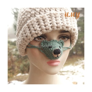 Scaldacapezzoli Neushoed Neuswarmer per Cosplay e Sport, Maschera Scaldacapezzoli 100% Cotone Lavorata a Maglia, 2 Colori, Logo Personalizzato, per Feste, Scherzi di Aprile, Inverno - Product Image 1