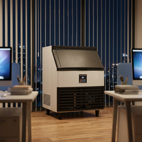 Machine à glaçons électrique commerciale économique, haute productivité, en acier inoxydable, 120 kg/24 h, refroidissement par air, 220 V, forme bloc de glace, CE