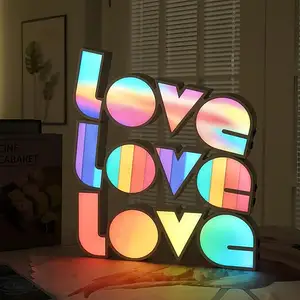 Valentine day LED Đèn Neon tình yêu hình dạng trang trí Tình Yêu LED thư bảng dấu hiệu đèn lồng ánh sáng ban đêm cho Đảng