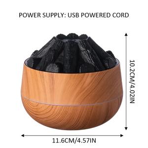 Decoration Carbon Fire Usb air Humidifier Flame Aromatherapy Oil <b>Diffuser</b> Flame Led Light <b>Diffuser</b> Humidifiers for Home - Product Image 5