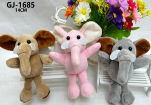 Elefante rosa de peluche colgante de 14 cm, juguete de peluche suave para bebés de 0 a 24 meses, unisex - Product Image 3
