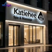 Enseigne 3D LED en acrylique personnalisée rétroéclairée, transformateur, canal en acier inoxydable, identification métallique pour façade de magasin commercial