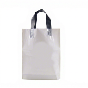 Bolsa de plástico blanca de gran capacidad con asa de lazo, OEM ODM, bolsa de PE suave para compras al por mayor en hipermercados y embalaje de alimentos. - Product Image 1