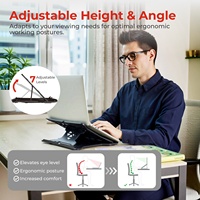 Support portable pour ordinateur portable 11"-15" ergonomique pliable, support de tablette réglable en hauteur, support pour ordinateur portable pour la maison, le bureau