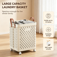 Panier de rangement pliable grande capacité pour vêtements, panier à linge portable pour salle de bain, chambre à coucher, conteneur de rangement domestique