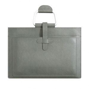 Business Executive PU Leather <b>A4</b> Document Holder Portable Waterproof Folders with Printed Logo <b>File</b> Bag Handle Storage Bag - Product Image 1