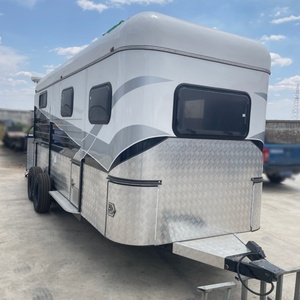 HERUI Customized Horse Float Semi-<b>trailer</b> Living Area 4T Payload Double Axle Electric Brakes Convenient <b>Box</b> Design - Product Image 3