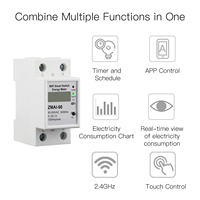 Compteur d'électricité WIFI compteur d'énergie intelligent 5(60)A 110V 230V monophasé Din rail protection contre les surtensions et les courants de sous-tension