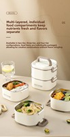 Edelstahl Bento-Box Mikrowellengeeignet Tragbare Auslaufsichere Lunchbox mit Griff für Büro und Studenten Essensbehälter