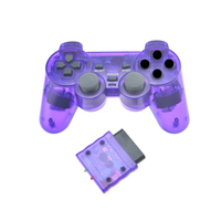 Gamepad Nirkabel Warna Transparan, Joystick Getar 2.4G Pengontrol PS2 untuk Konsol PS 2