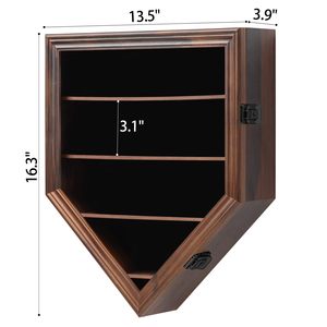 Vitrine de présentation en bois pour 12 balles de baseball, modèle Home Plate <span class=keywords><strong>Shadow</strong></span> Box, avec serrure et acrylique transparent, très demandée pour la vente en gros - Product Image 5