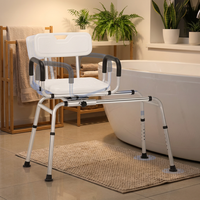 360 °   Tabouret de douche pivotant avec dossier, chaise de bain compacte pour petite salle de bain, montage sans outil pour personnes âgées après une opération chirurgicale