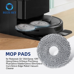 Replacement Spin Cleaning <strong>Pads</strong> <strong>Mop</strong> Cloths for <strong>Roborock</strong> QV 35A Saros 10R Q Revo Qrevo S Water Spray Reusable Microfiber <strong>Mop</strong> <strong>Pads</strong> - Product Image 5