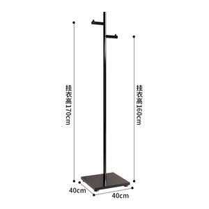 Porte-vêtements pour hommes et femmes Présentoir pour magasin de vêtements Présentoir <span class=keywords><strong>noir</strong></span> Présentoir simple au sol - Product Image 3