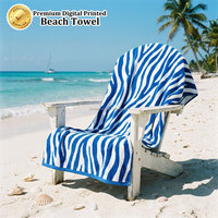 Wholesale Beach Towel 100% Cotton Velour Terry Digital Print Oversized Quick Dry Resort Beach Towel Bulk Custom