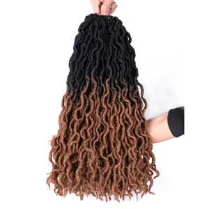 Freetress Trecce 18 pollici Dea Faux Locs Grossa Gypsy Locs Crochet Trecce Estensioni Dei Capelli Sintetici Moda Trendy Taglio di Capelli