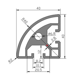 Profilés en aluminium en gros d'usine : profilé semi-circulaire 4040r, profilé pour ligne d'assemblage industrielle, profilé en aluminium 6063-T5 - Product Image 4