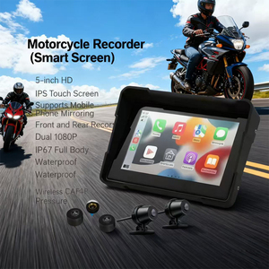 Mới Xe Máy Ổ Đĩa Ghi Âm 5-Inch IPS <span class=keywords><strong>LCD</strong></span> Phía Trước/Phía Sau 2 Máy Ảnh 150 Góc Rộng Vòng Lặp Ghi Âm Tpms Không Thấm Nước Phổ 12-24V - Product Image 1