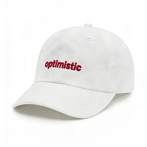 Casquette de baseball en coton à 6 panneaux avec broderie « optimiste » – Chapeau de soleil léger et décontracté pour le quotidien et les sports de plein air - Product Image 2