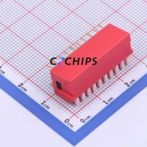 DS1040-10RT DIP Switch Through hole Component (THT) Switch 10 2.54mm Red - Product Image 2