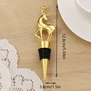 Deer Shaped Wine Stopper Gold Zinc Alloy Bottle <b>Seal</b> For Wine Preservation Gift - Product Image 4