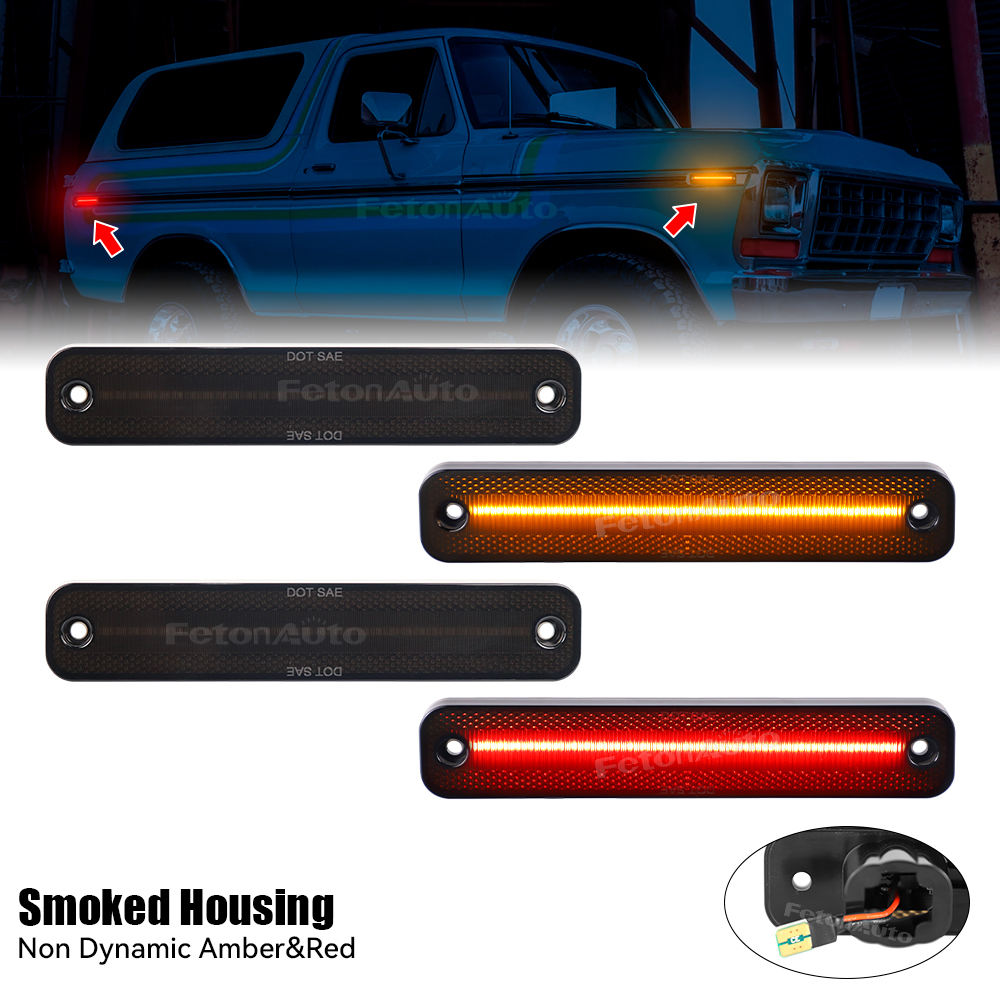 4PCS ámbar rojo-Ahumado 02-0515