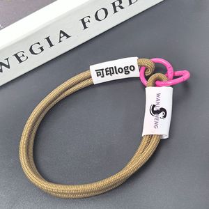 Wanlisheng Phone <b>Lanyard</b> 5Mm <b>Polyester</b> Braided Wrist Strap With Pink Carabiner For Mobile Phone - Product Image 1