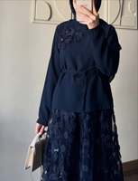 Ensemble Abaya deux pièces Mexizo personnalisé à motifs floraux 3D pour femmes, vêtements islamiques, robe de mariage d'été en polyester respirant et modeste