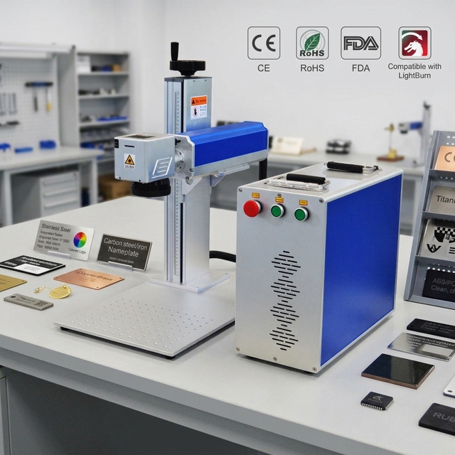 ActionLasers JPT MOPA M7 CNC Fiber Laser Marking Machine with AI/DST Support High Productivity ActionLasers
