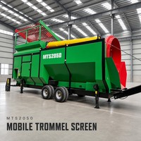 Cribleuse mobile robuste pour gravier, criblage rotatif de terre de surface pour jardin, tamis à compost