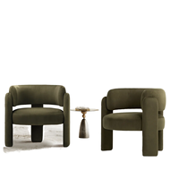 Fauteuil convertible moderne en velours pour salon et chambre à coucher avec rembourrage en éponge, idéal pour hôtel, chaise simple
