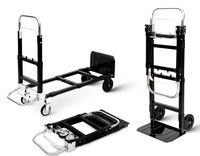 Chariot utilitaire pliable en aluminium 2 en 1, capacité de charge de 300 lb, pour déplacer les bagages et les boîtes