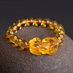 Лидер продаж, классический стиль, 10 мм, 12 мм, цитрин, аметист, шарик, фэн-шуй, браслет Pixiu <span class=keywords><strong>Pi</strong></span> Yao на годовщину - Product Image 3