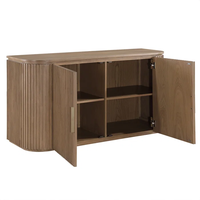 Buffet en chêne en bois massif de 60 ''de large, serveur de stockage, armoire console multifonctionnelle, conceptions d'armoire de séparation de salon Sunrise