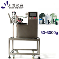 Machine de remplissage et de bouchage de sachets à bec verseur de bureau semi-automatique pour petites productions