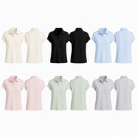 Polo décontracté personnalisé pour femme, manches courtes, 100 % coton, tissu 200 GSM, performance professionnelle, T-shirt polo pour femme d'affaires