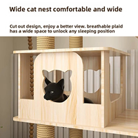 Arbre d'activités pour chat à plusieurs niveaux avec poteaux à gratter en sisal, maisonnette en bois, design haut pour l'exercice et le divertissement des chats d'intérieur