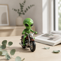 Statue d'alien en résine fantaisie - Alien léger avec signe de la paix pour la maison, le bureau, le bar, la salle de jeux, le bureau, l'étagère, la table de travail, la table basse