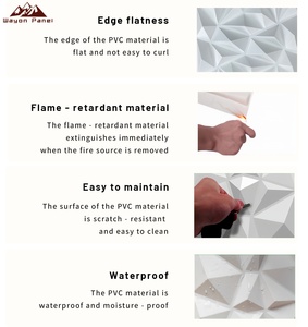 Wayon panel dinding/stiker PVC pelapis Modern kualitas tinggi 3D mudah dipasang dan tahan air - Product Image 6