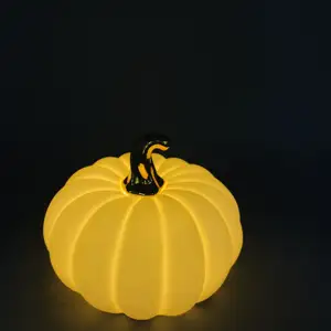 Luz de calabaza plana de Halloween de porcelana hecha a mano de alta calidad, gran oferta