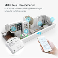 Interrupteur relais intelligent WiFi Tuya 4 canaux 85-250V avec télécommande RF 433MHz 10A Système de maison intelligente PST-TYAC-4CH