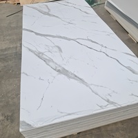 Panneaux de revêtement pour murs intérieurs et extérieurs 4x8, finition brillante, 1220*2440mm*3mm, feuille de PVC effet marbre, étanche, moderne, pour salle de bain et salle à manger