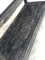 Table console rustique noire de style antique pour salon, hôtel et maison, table d'appoint en bois récupéré, base robuste et vieillie