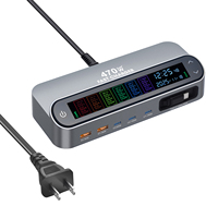 Pengisi Daya Cepat 140W Tipe-C PD3.1 6 Port USB-C Adaptor Dinding Listrik Tahan Api untuk Laptop & Ponsel