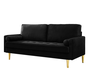 65-inch Square Minimalist Velvet <b>Sofa</b> <b>Bed</b> Set Metal Legs Complete Memory Foam Cushions for Hotel Villa Living Rooms Bedrooms - Product Image 5